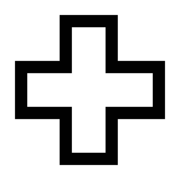 Cross Shape Symbol Vector Icon Outline Stroke Creative Graphic Design — Stock Vector