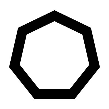 Piktogram illüstrasyonunda yaratıcı grafik tasarımı için Heptagon şekil vektör simgesi