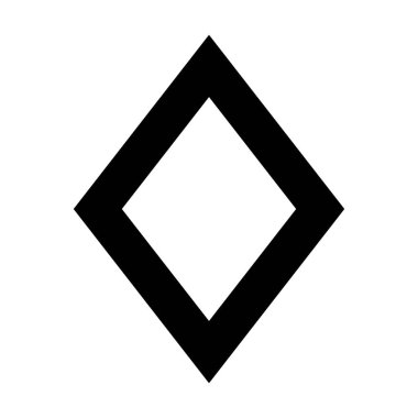Rhombus sembolü şekil vektör ana hatları çizimi yaratıcı grafik tasarımı için evet elementi bir resimde