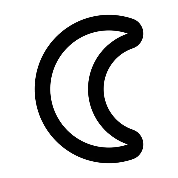 Crescent Symbol Shape Vector Icon Outline Stroke Für Kreative Grafische — Stockvektor