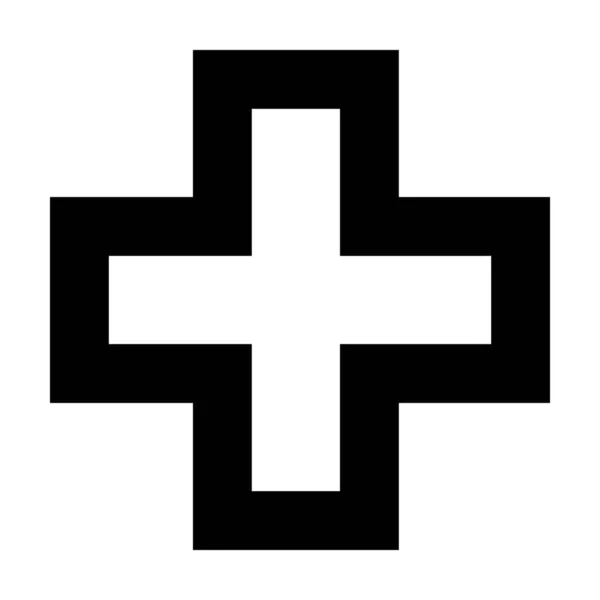 Cross Symbol Shape Vector Icon Outline Stroke Creative Graphic Design —  Vetores de Stock