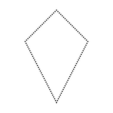 Piktogram illüstrasyonunda yaratıcı grafik tasarımı için Uçurtma şekilli noktalı sembol vektör simgesi