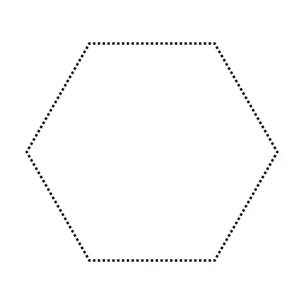 Sechseckige Gepunktete Symbolvektorsymbole Für Kreatives Grafikdesign Element Einer Piktogramm Illustration — Stockvektor