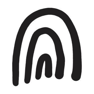 Soyut gökkuşağı şekli, taşıyıcı modern ve çağdaş tasarım sanat öğesi poster, duvar sanatı ve kabartma çizim koleksiyonları için