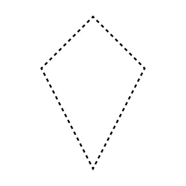 Piktogram illüstrasyonunda yaratıcı grafik tasarımı için uçurtma şekli kesilmiş sembol vektör simgesi