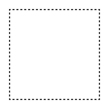 Piktogram illüstrasyonunda yaratıcı grafik tasarımı için kare şekilli noktalı ikon vektör sembolü