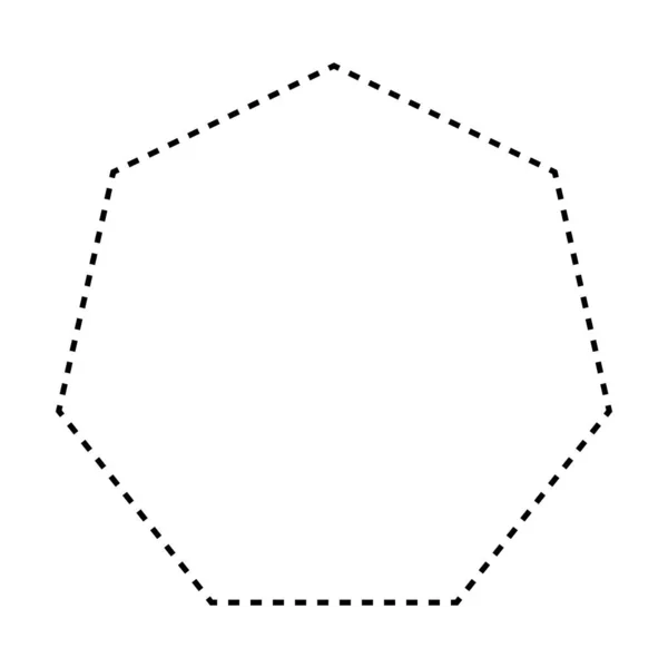 Symbol Heptagonu Přerušovaný Vektor Tvaru Ikona Pro Kreativní Grafický Design — Stockový vektor