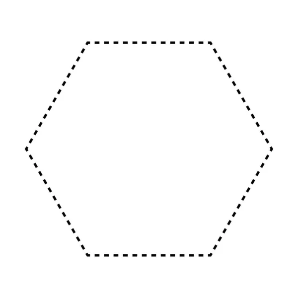 Forma Esagonale Tratteggiata Simbolo Icona Vettoriale Grafica Creativa Elemento Pittogramma — Vettoriale Stock