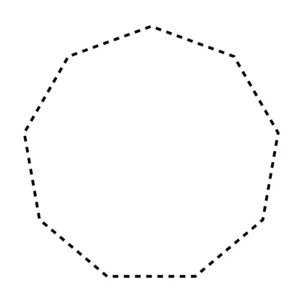 Nonagon Symbole Pointillé Forme Vectoriel Icône Pour Conception Graphique Créative — Image vectorielle