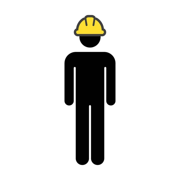 Icono Del Trabajador Vector Masculino Servicio Construcción Persona Perfil Avatar — Archivo Imágenes Vectoriales