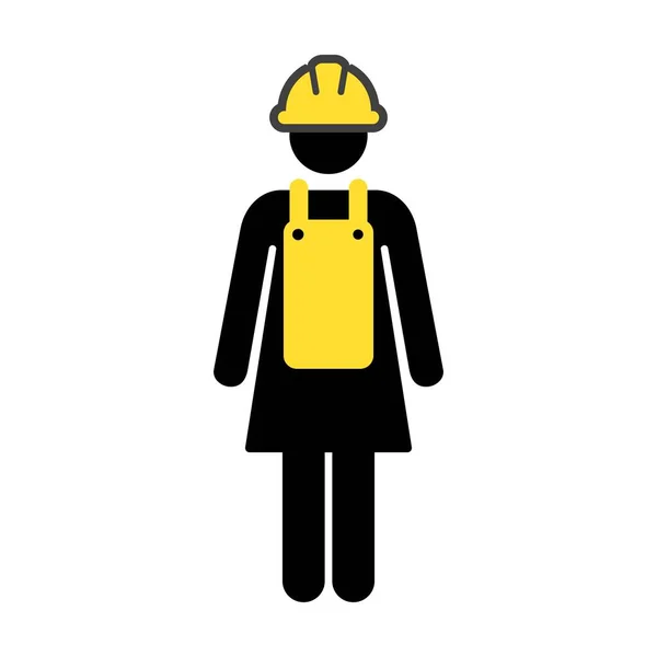 Construction Worker Icon Vector Female Service Person Profile Avatar Hardhat — ストックベクタ