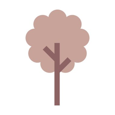 Tree icon vector cloud geometric symbol for nature, ecology and environment in a flat color illustration