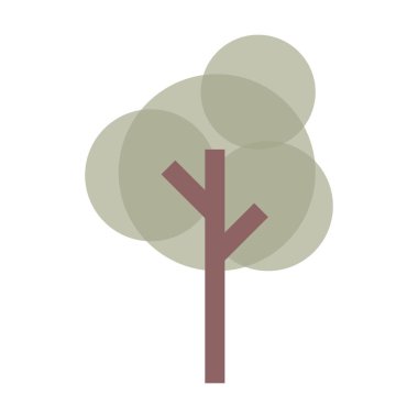 Tree icon vector cirlce geometric symbol for nature, ecology and environment in a flat color illustration