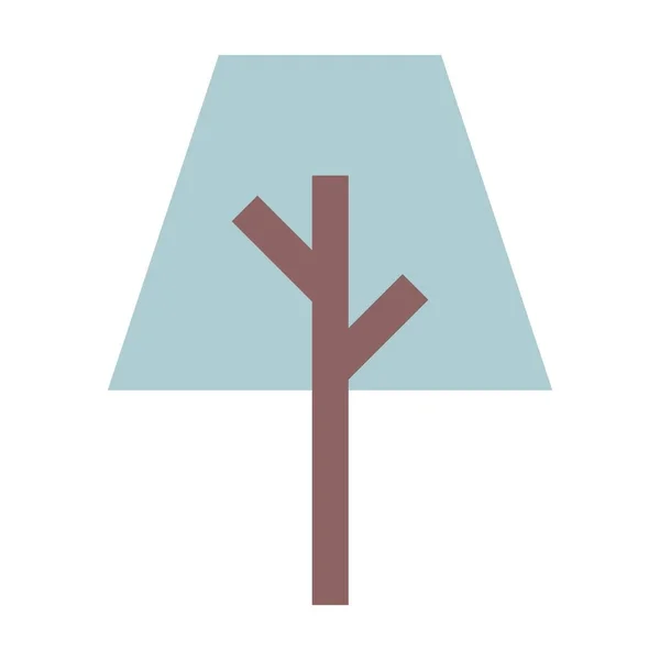 Tree Icon Vector Trapezoid Geometric Symbol Nature Ecology Environment Flat — Vettoriale Stock