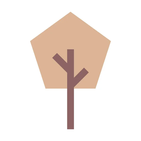 Tree Icon Vector Pentagon Geometric Symbol Nature Ecology Environment Flat — Vettoriale Stock