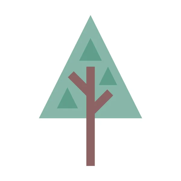 Tree Icon Vector Triangle Geometric Symbol Nature Ecology Environment Flat — Vettoriale Stock