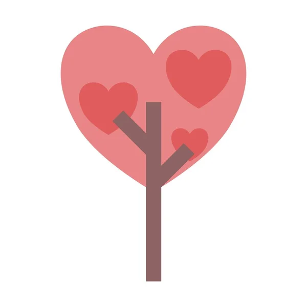 Tree Icon Vector Heart Geometric Symbol Nature Ecology Environment Flat —  Vetores de Stock