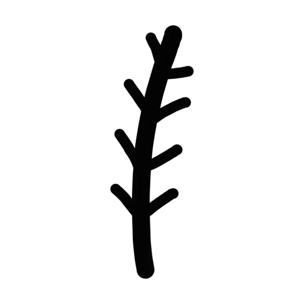 Plant Hand Drawn Art Element Glyph Illustration — Stockvektor