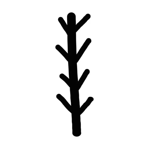 Plant Hand Drawn Art Element Glyph Illustration — Stockvektor