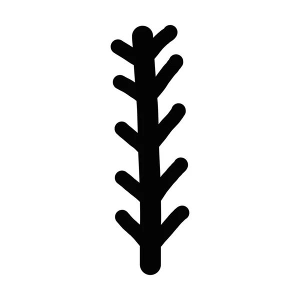 Plant Hand Drawn Art Element Glyph Illustration — Vettoriale Stock