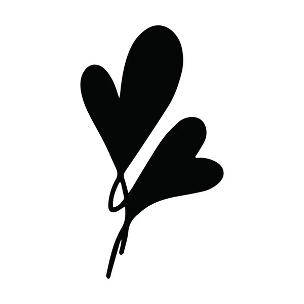Heart Plant Icon Abstract Hand Drawn Flower Line Art Symbol — Vector de stock