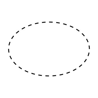Elips sembolü resim çiziminde yaratıcı grafik tasarımı için kesik biçim vektör simgesi ui ögesi