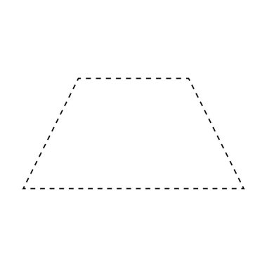 Trapezoid or Trapezium symbol dashed shape vector icon for creative graphic design ui element in a pictogram illustration