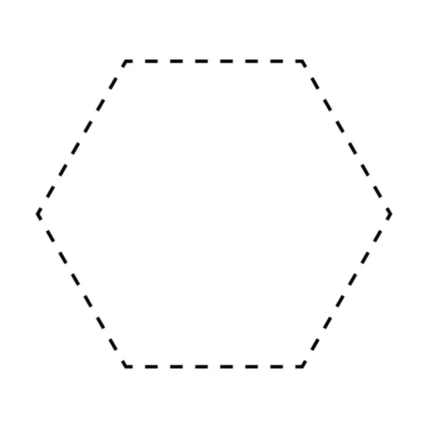 Hexagon Symbol Dashed Shape Vector Icon Creative Graphic Design Element — Vector de stock