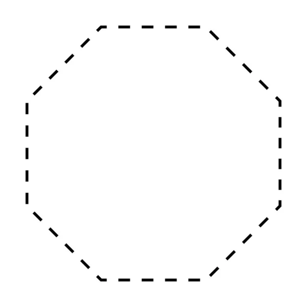 Octagon Symbol Dashed Shape Vector Icon Creative Graphic Design Element — ストックベクタ