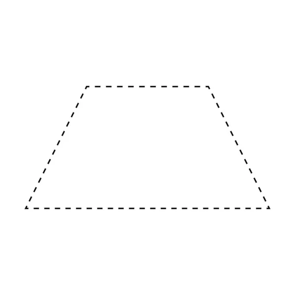 Trapezoid Trapezium Symbol Dashed Shape Vector Icon Creative Graphic Design — Archivo Imágenes Vectoriales