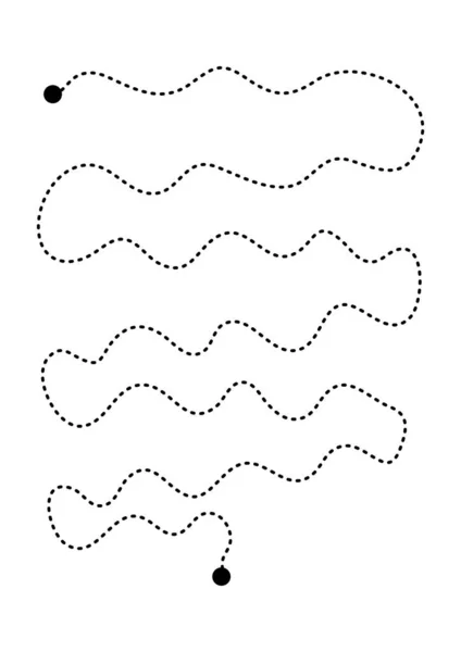 Prewriting Tracing Lines Curve Shapes Element Preschool Kindergarten Montessori Kids — Stockvektor