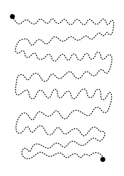 Prewriting Tracing Lines Curve Shapes Element Preschool Kindergarten Montessori Kids — Vector de stock