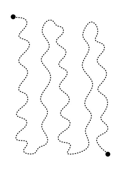 Prewriting tracing lines and curve shapes element for preschool, kindergarten and Montessori kids activities in vector illustration