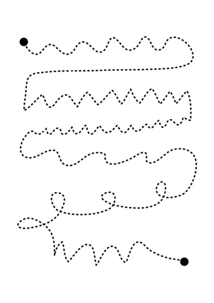Prewriting Tracing Lines Curve Shapes Element Preschool Kindergarten Montessori Kids — Stock vektor