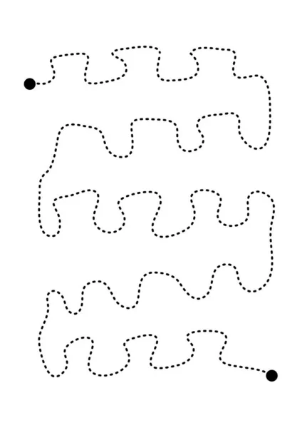 Prewriting Tracing Lines Curve Shapes Element Preschool Kindergarten Montessori Kids — Vector de stock