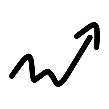 Arrow symbol hand drawn icon vector for web and application in a flat color glyph pictogram illustratio