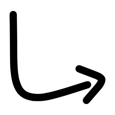 Arrow symbol hand drawn icon vector for web and application in a flat color glyph pictogram illustratio