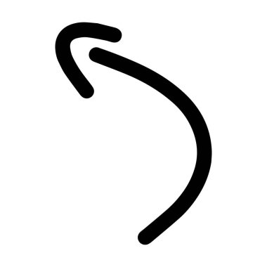 Arrow symbol hand drawn icon vector for web and application in a flat color glyph pictogram illustratio