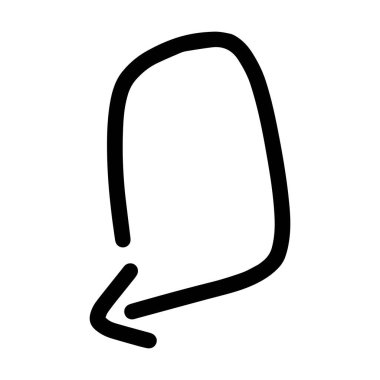 Arrow symbol hand drawn icon vector for web and application in a flat color glyph pictogram illustratio