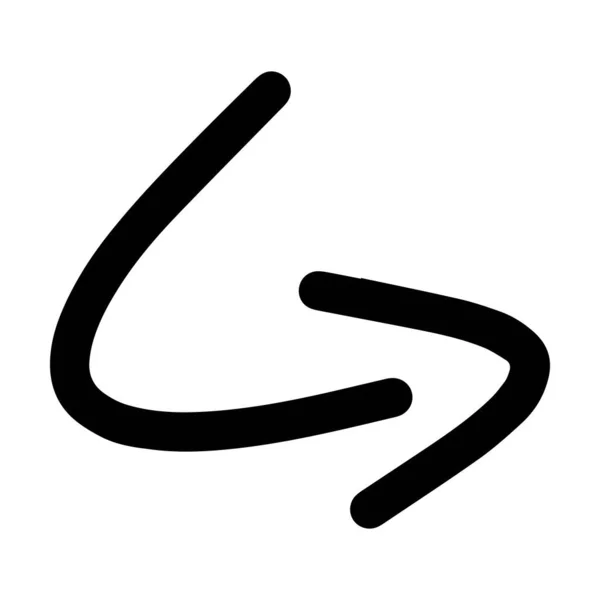 Arrow Symbol Hand Drawn Icon Vector Web Application Flat Color — Stock Vector