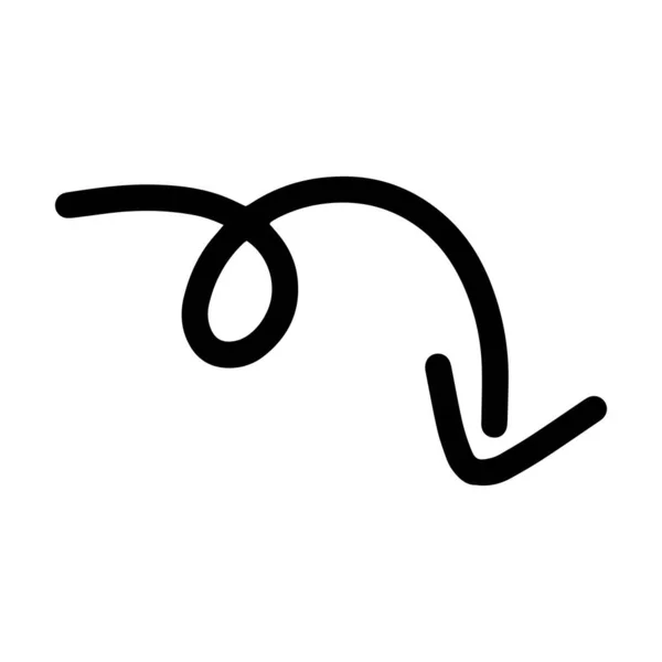 Arrow Symbol Hand Drawn Icon Vector Web Application Flat Color — Stock Vector