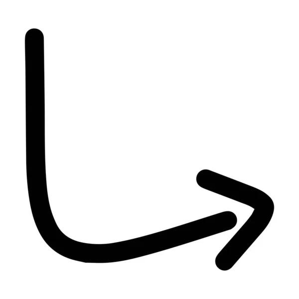 Arrow Symbol Hand Drawn Icon Vector Web Application Flat Color — Vettoriale Stock