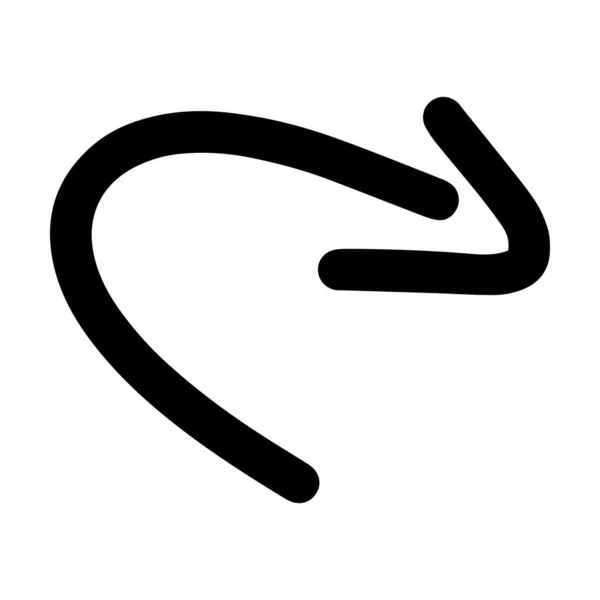 Символ Стрелки Нарисованный Вручную Вектор Иконки Веб Применения Виде Плоской — стоковый вектор