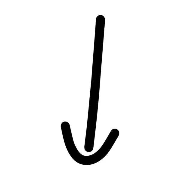 Arrow Symbol Hand Drawn Icon Vector Web Application Flat Color — Stockvektor