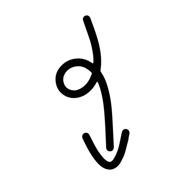 Arrow Symbol Hand Drawn Icon Vector Web Application Flat Color — Stock vektor