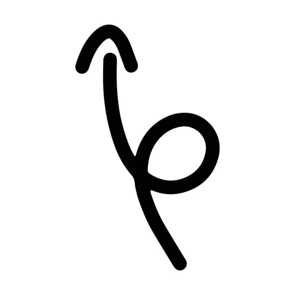 Arrow Symbol Hand Drawn Icon Vector Web Application Flat Color — Wektor stockowy