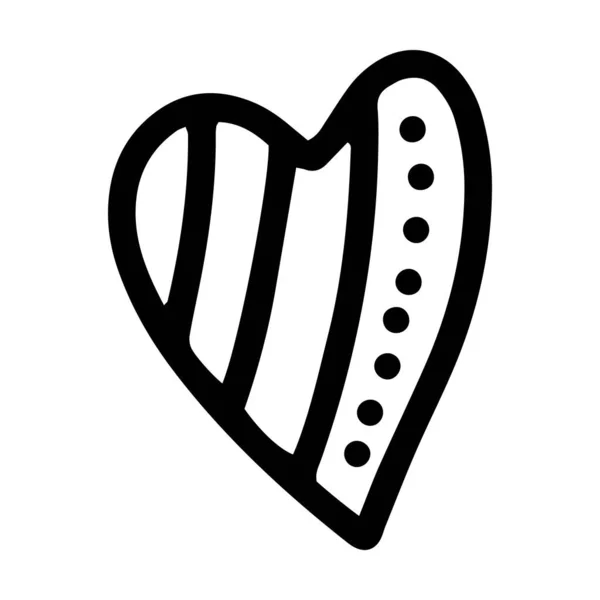 Ручний Намальований Символ Серця Любов Значок Романтичне Модне Каракулеве Мистецтво — стоковий вектор
