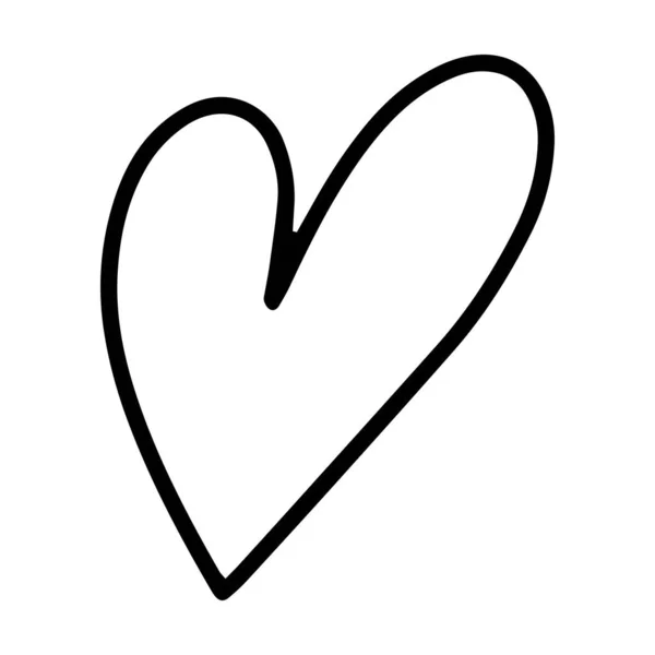 Hand Drawn Heart Symbol Love Icon Romantic Trendy Doodle Art — Wektor stockowy