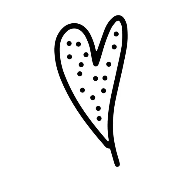 Hand Drawn Heart Symbol Love Icon Romantic Trendy Doodle Art — ストックベクタ