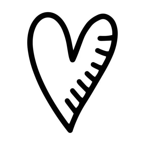 Hand Drawn Heart Symbol Love Icon Romantic Trendy Doodle Art — Archivo Imágenes Vectoriales